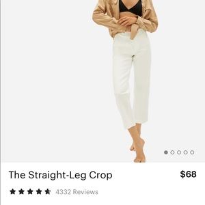 Everlane Straight Leg Crop Bone Off-White 0